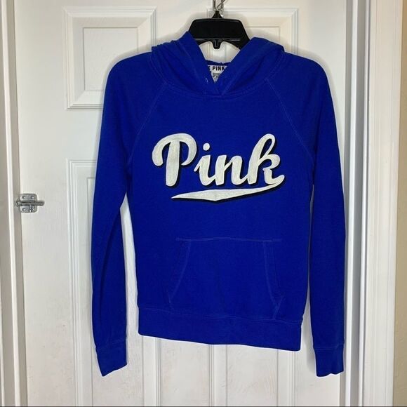 Victoria’s Secret PINK Blue Hoodie Sweatshirt - Picture 1 of 9